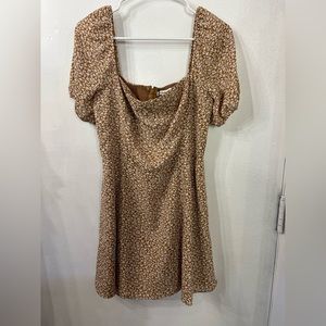 Abercrombie & Fitch Medium Floral Dress Corset seams puff sleeves